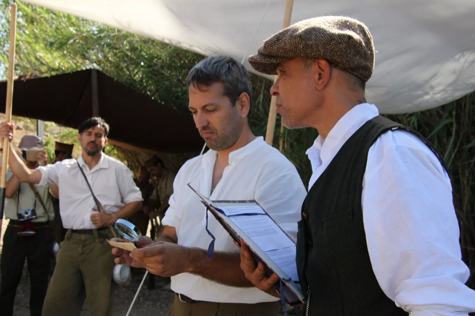 La asociación Primera Línea recreando la batalla del Ebro en Fayón. Foto Carlos Neofato 