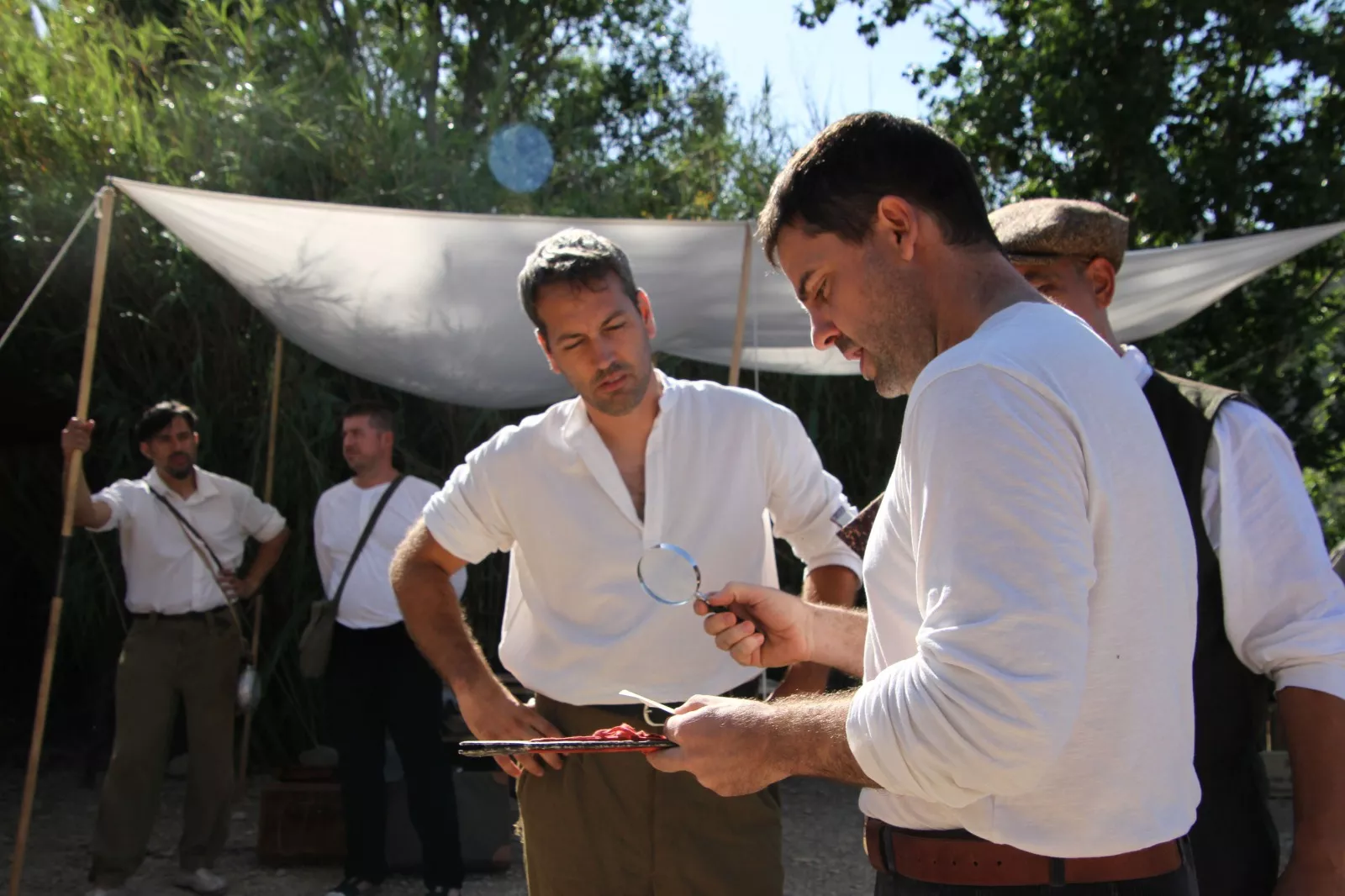La asociación Primera Línea recreando la batalla del Ebro en Fayón. Foto Carlos Neofato 