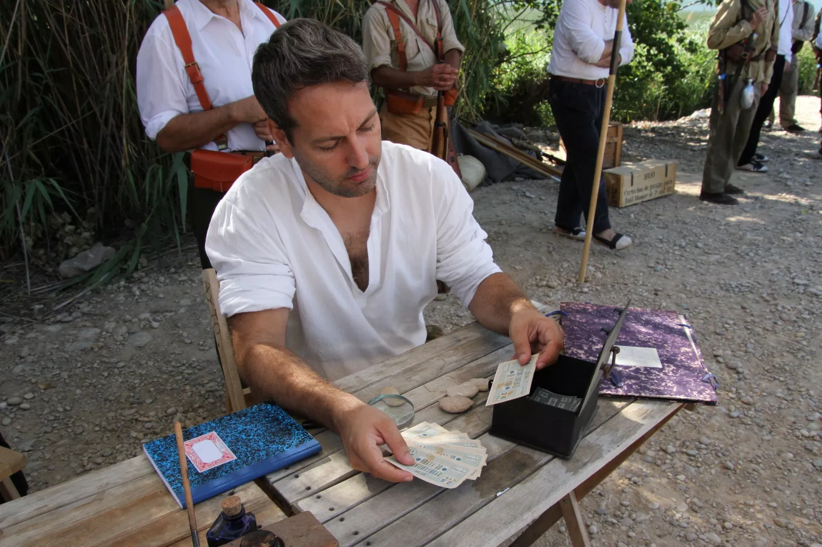 La asociación Primera Línea recreando la batalla del Ebro en Fayón. Foto Carlos Neofato 