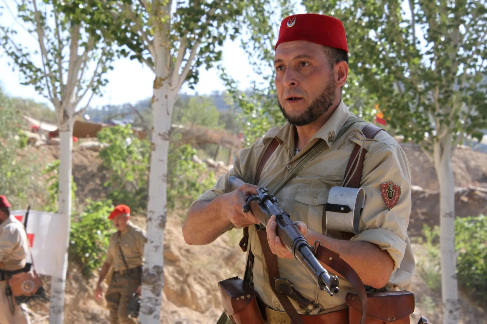 La asociación Primera Línea recreando la batalla del Ebro en Fayón. Foto Carlos Neofato 