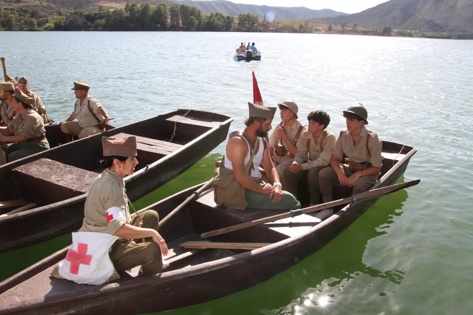 La asociación Primera Línea recreando la batalla del Ebro en Fayón. Foto Carlos Neofato 