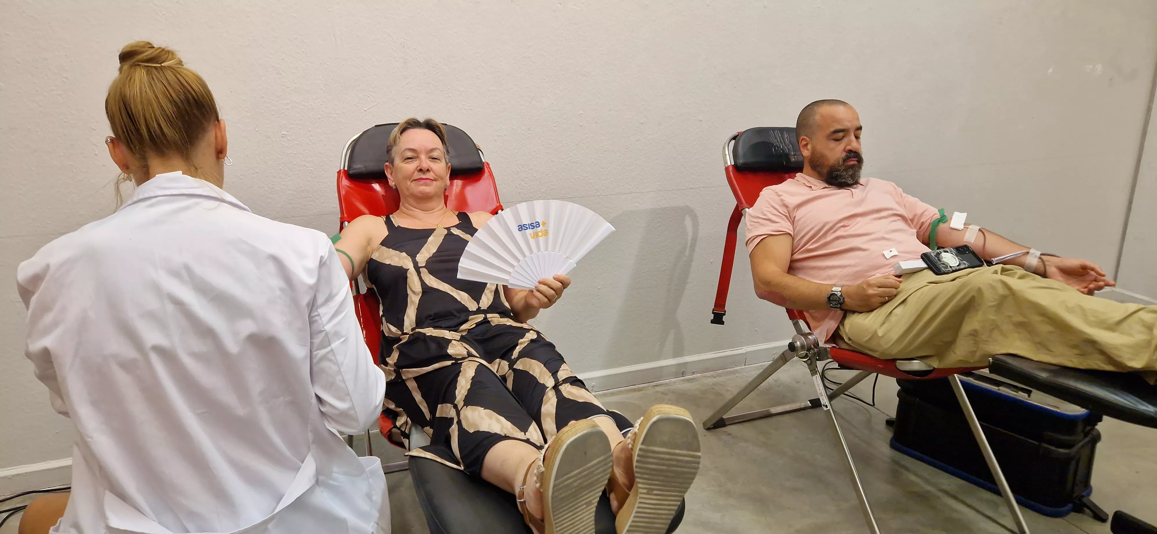 Imagen de archivo de la donación de sangre en Huesca, en el prelaurentis solidario. Foto Myriam Martínez