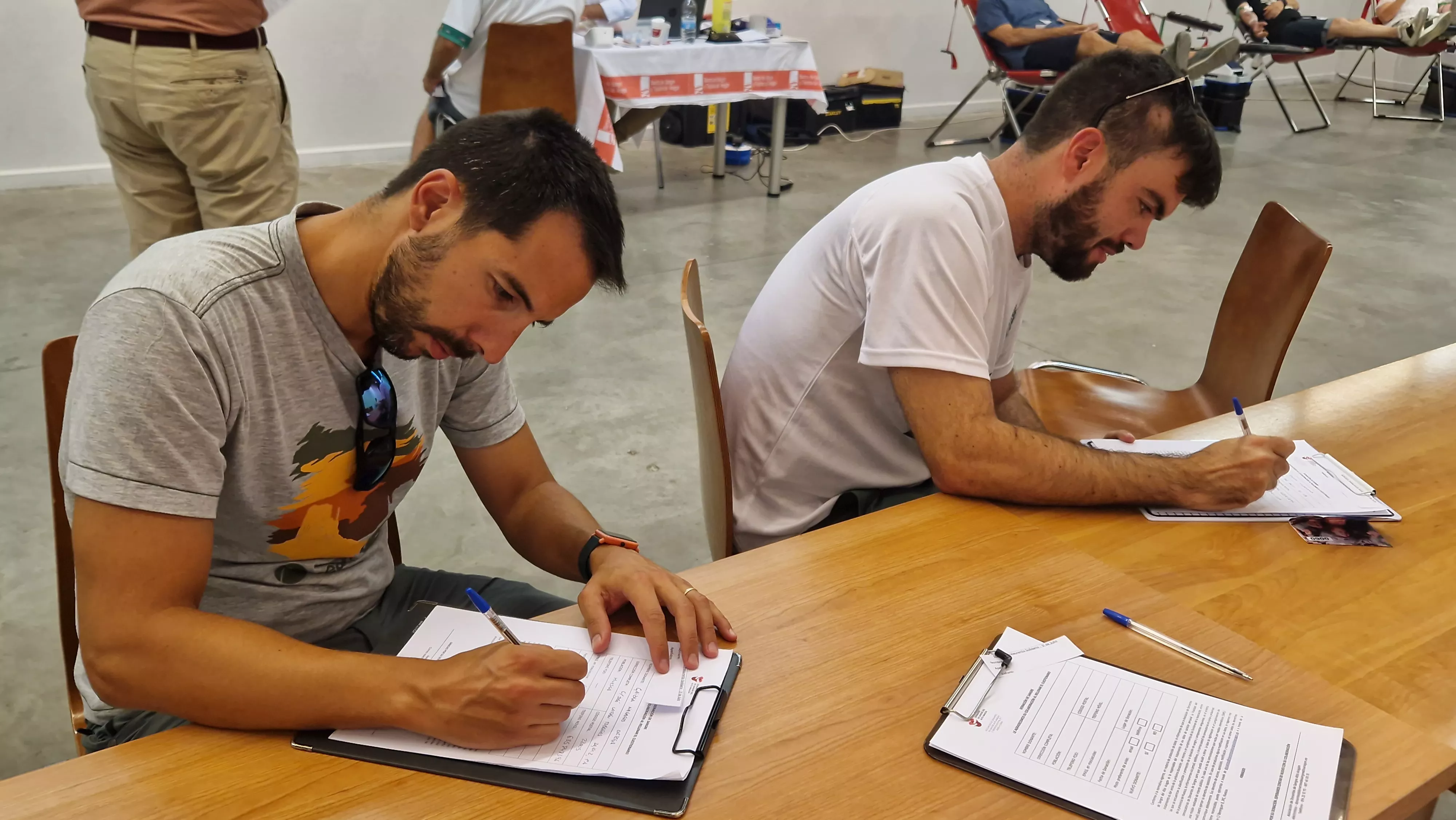 Prelaurentis solidario de donación de sangre en Huesca. Foto Myriam Martínez