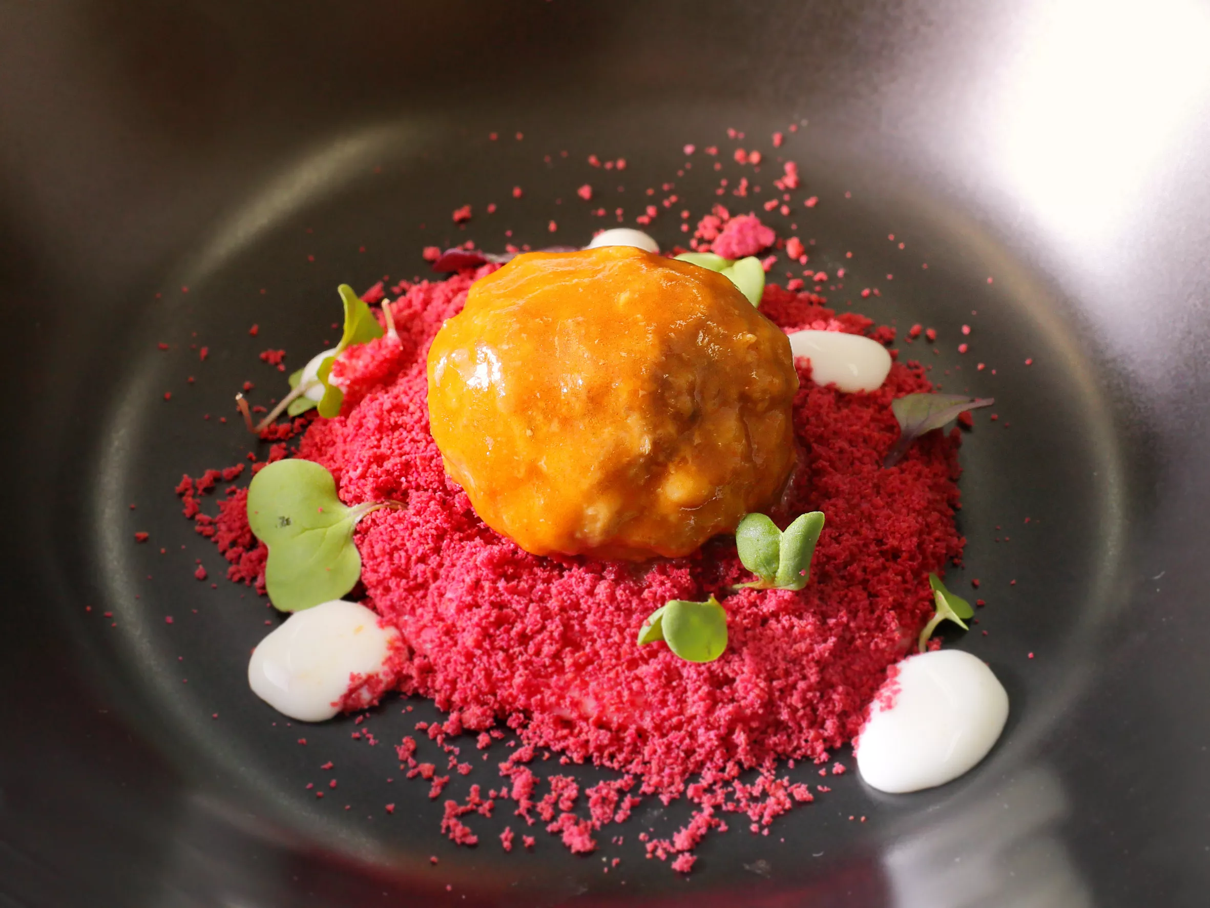 Albóndiga del restaurante Abba Mia de Huesca