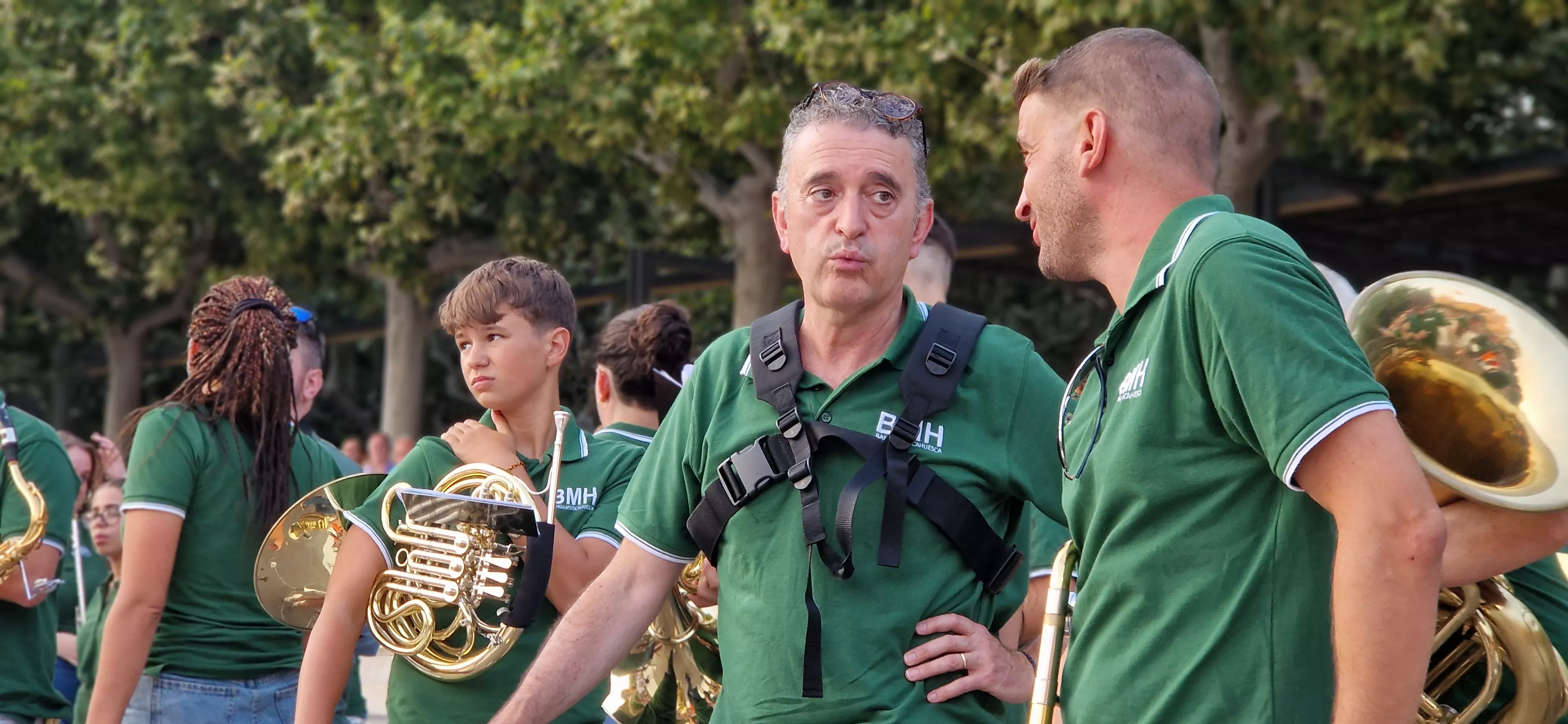Ensayo general de los Danzantes y la Banda de Música de Huesca. Foto Myriam Martínez