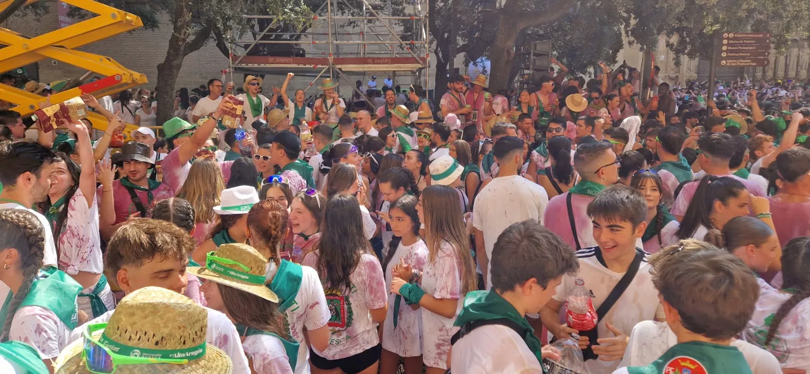 Cohete anunciador de las fiestas de San Lorenzo 2024.