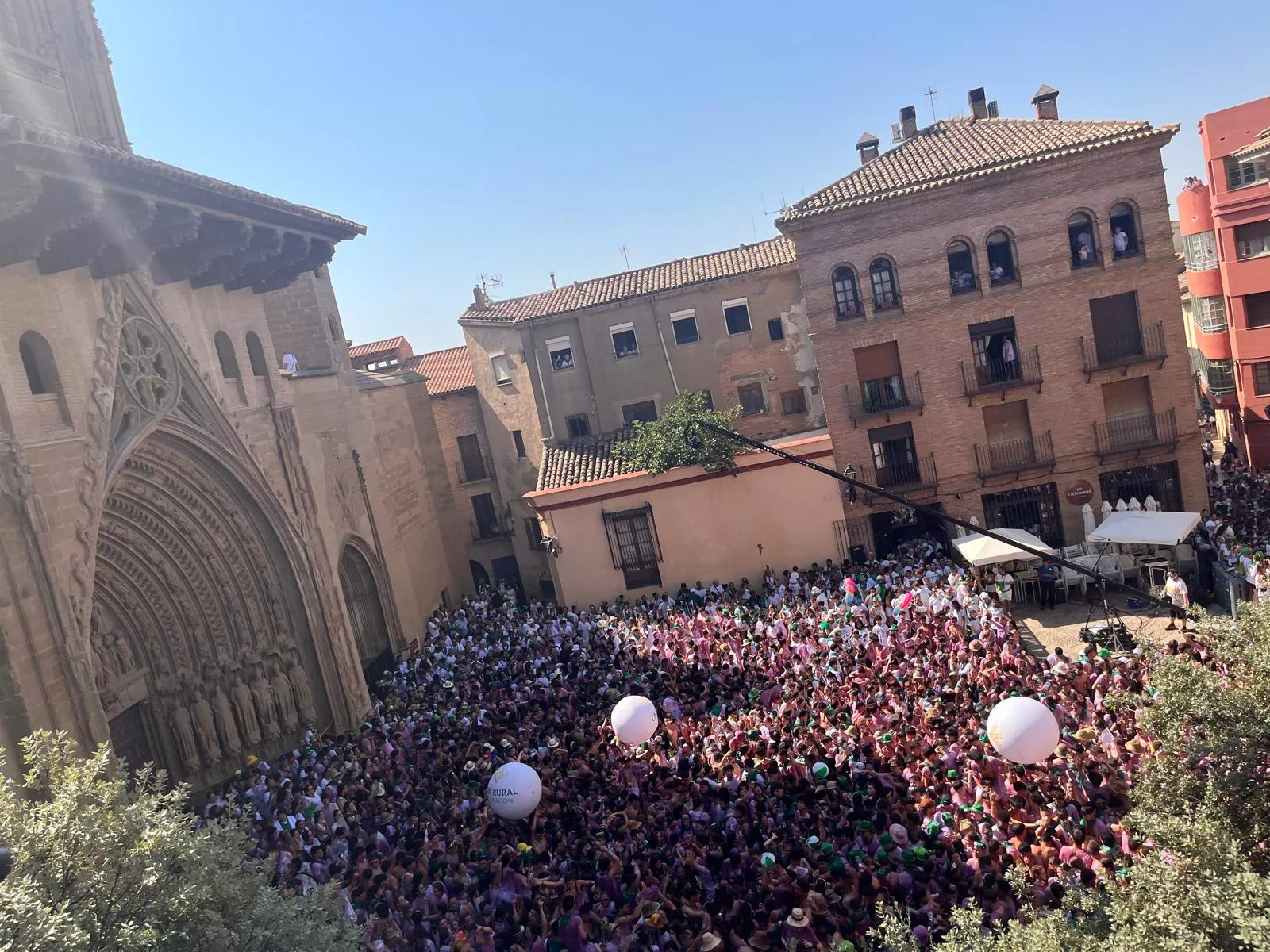 Cohete anunciador de las fiestas de San Lorenzo 2024.