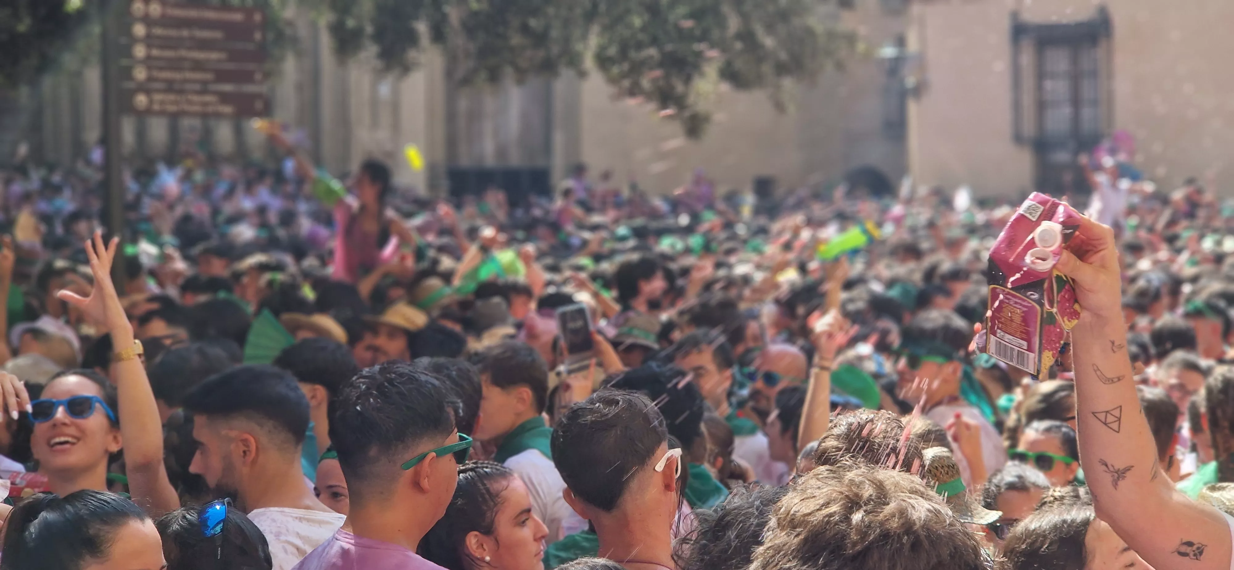 Cohete anunciador de las fiestas de San Lorenzo 2024.