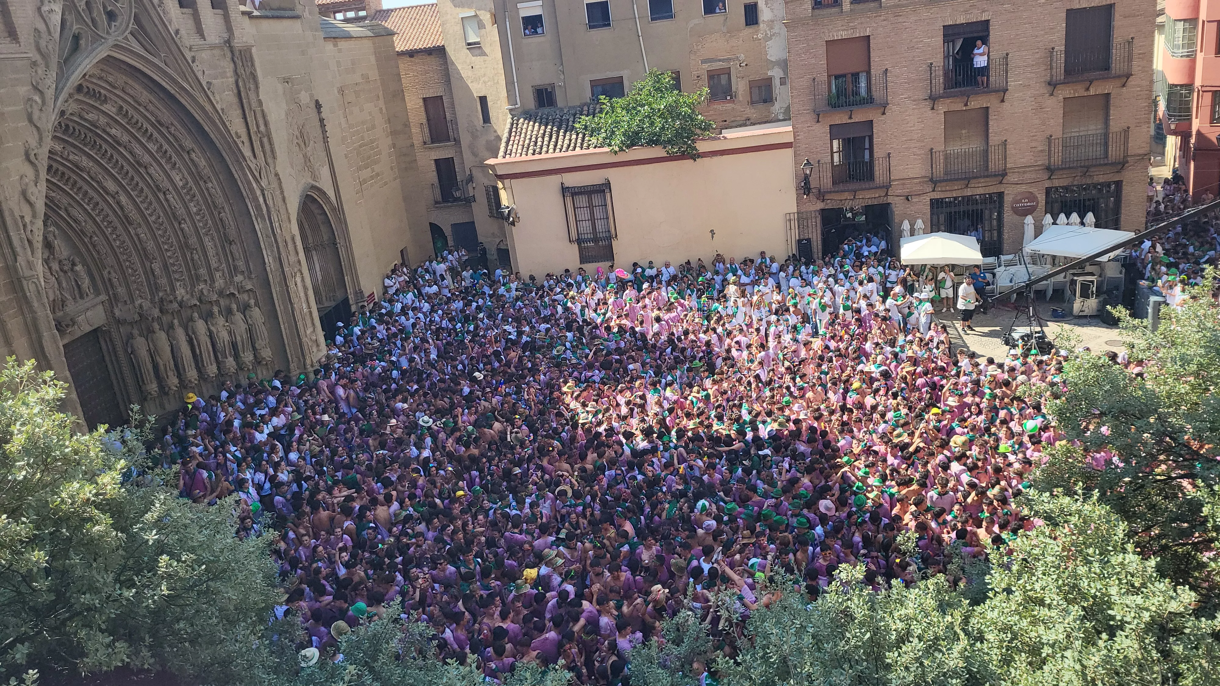 Cohete anunciador de las fiestas de San Lorenzo 2024.