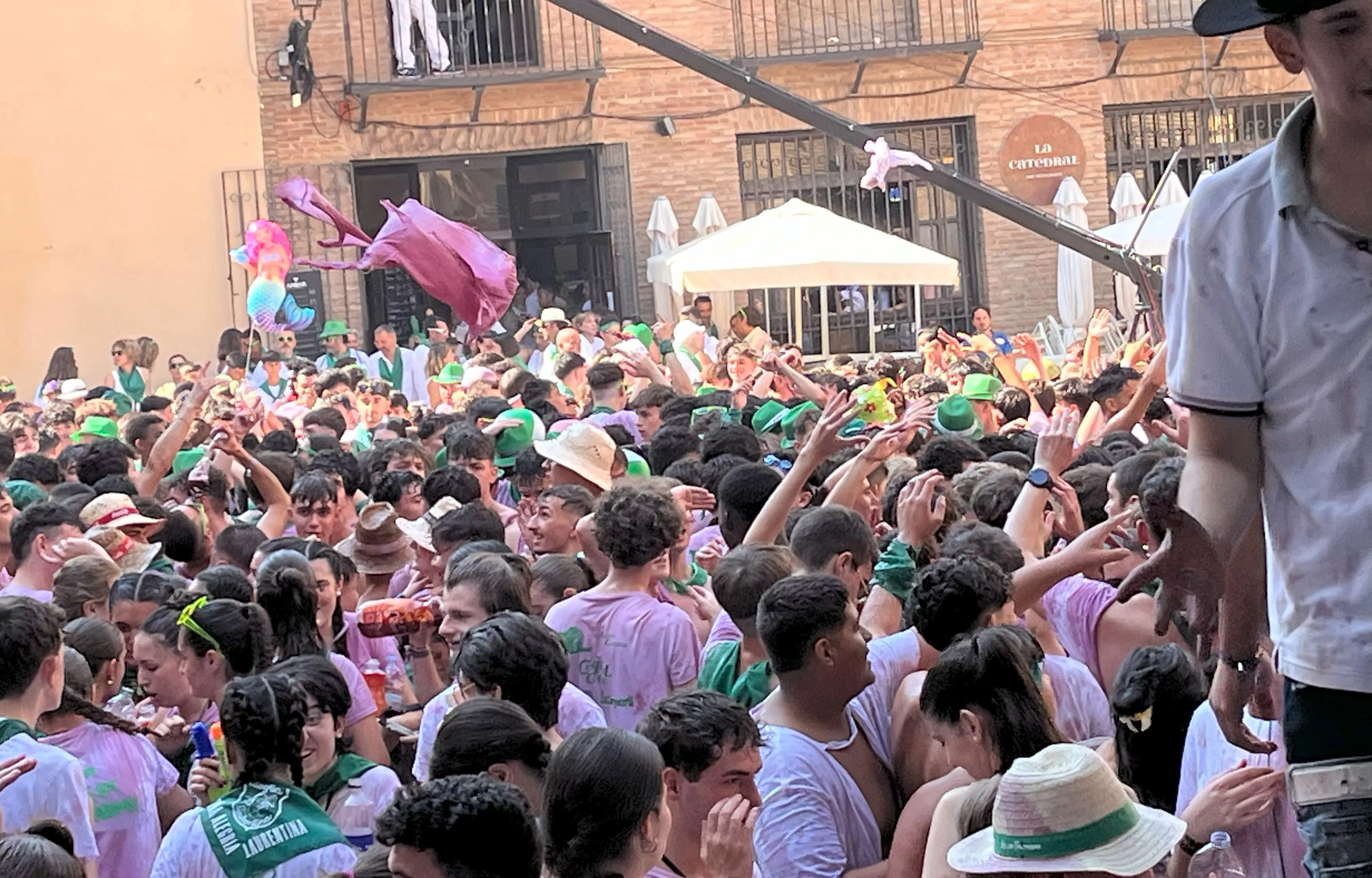 Cohete anunciador de las fiestas de San Lorenzo 2024.