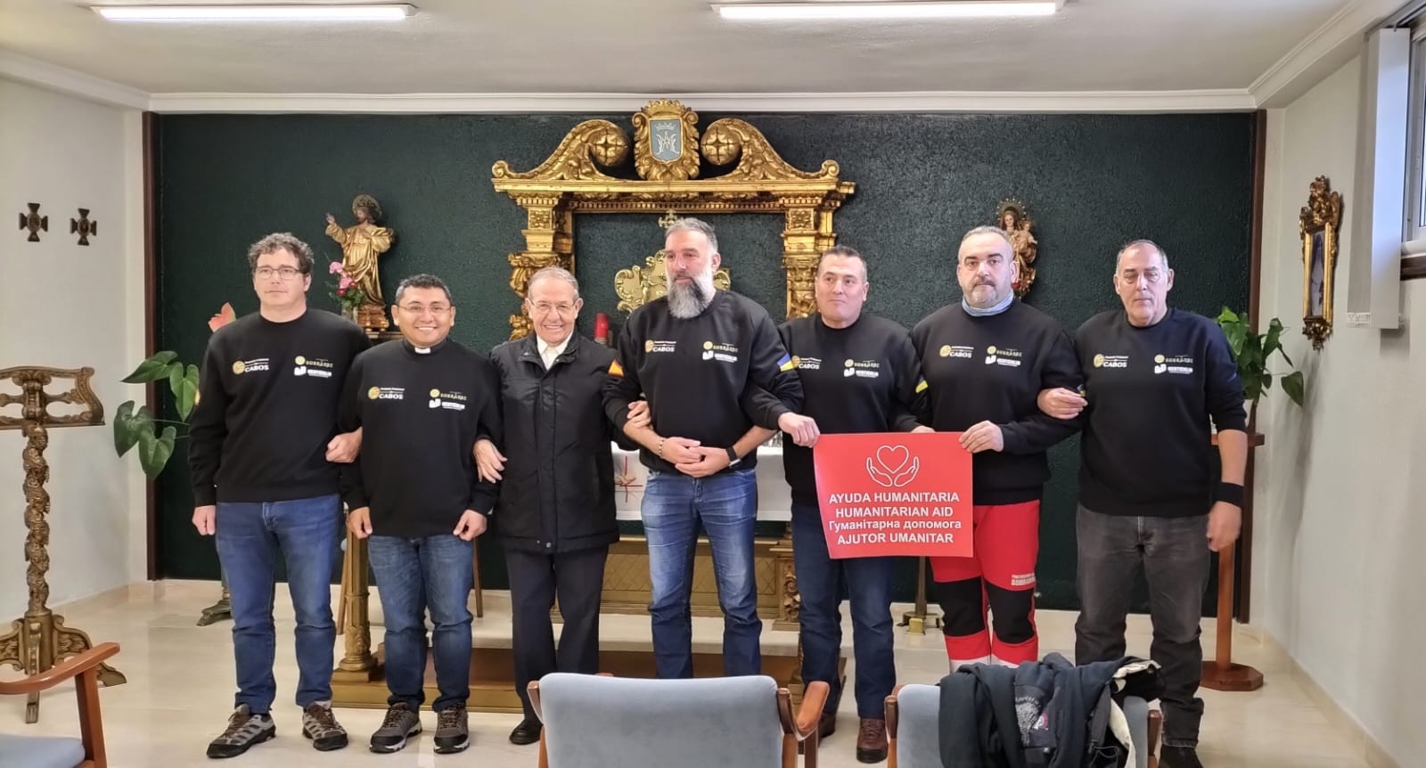 El grupo Pirineos-Ucrania, esta mañana en Huesca