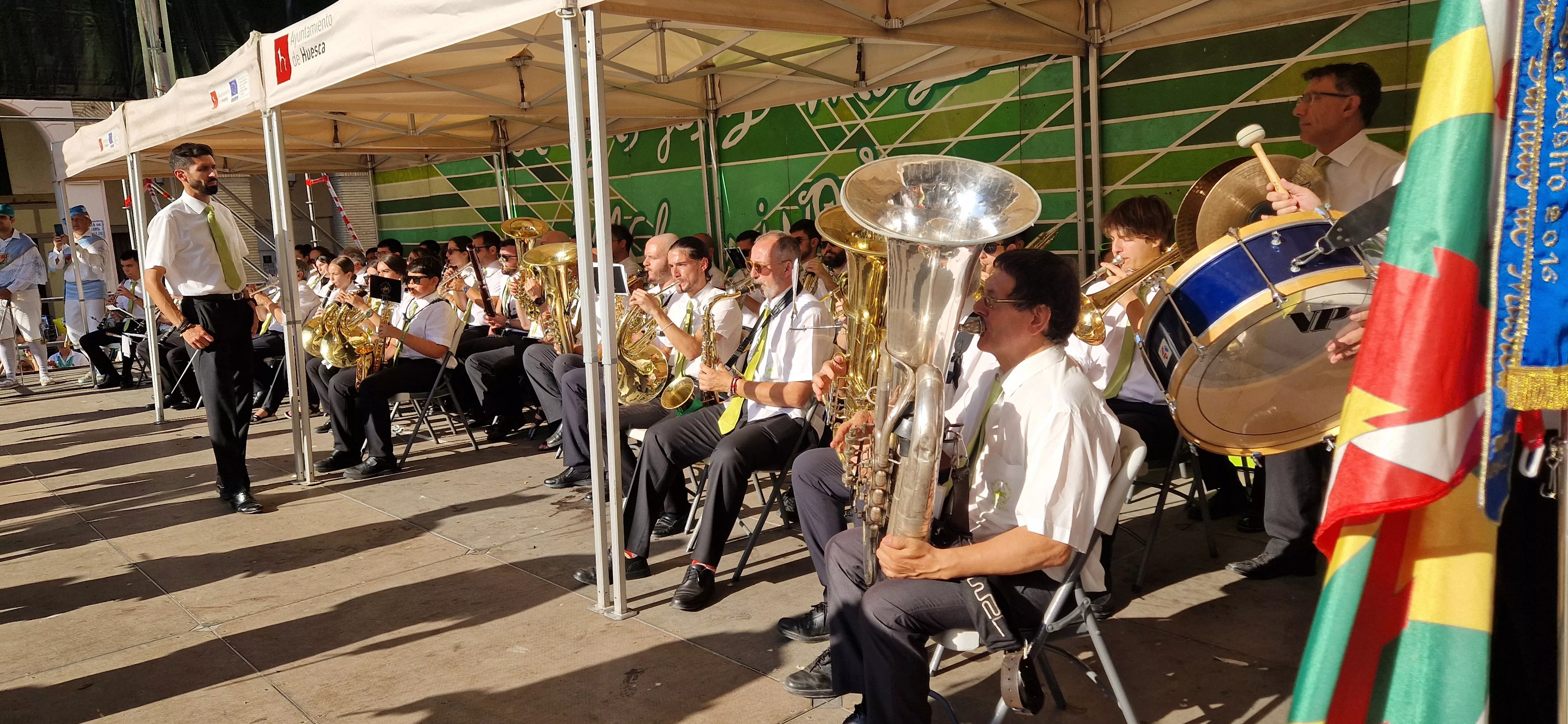 La Banda de Música tocando en la actuación de los Danzantes el 11 de agosto. Foto Myriam Martínez 