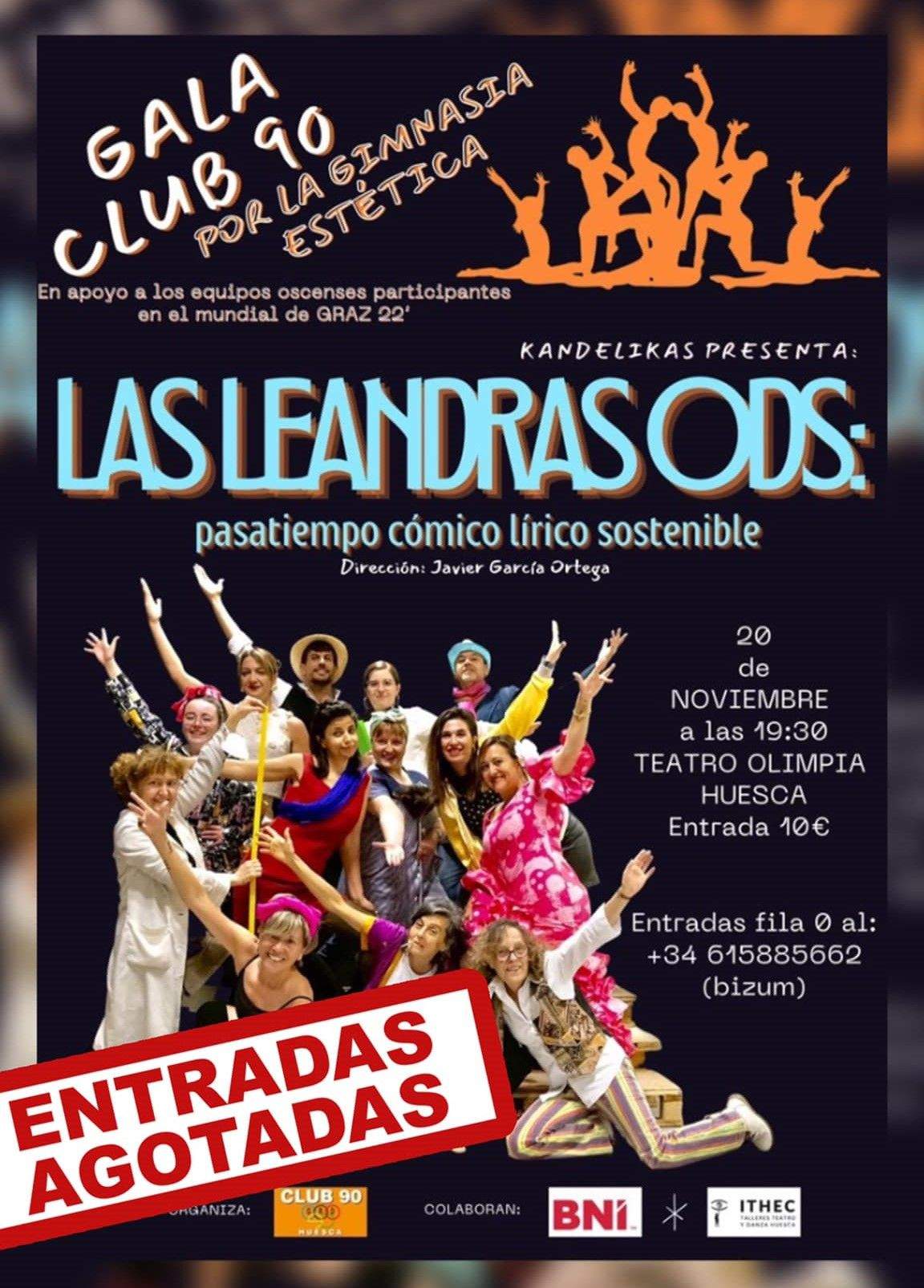 Cartel de la Gala Club 90 Huesca con las entradas agotadas.