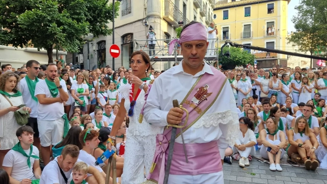 Abraham Belenguer, llegando el día 10 a la plaza San Lorenzo. Foto Myriam Martínez Abraham Belenguer, llegando el día 10 a la plaza San Lorenzo. Foto Myriam Martínez