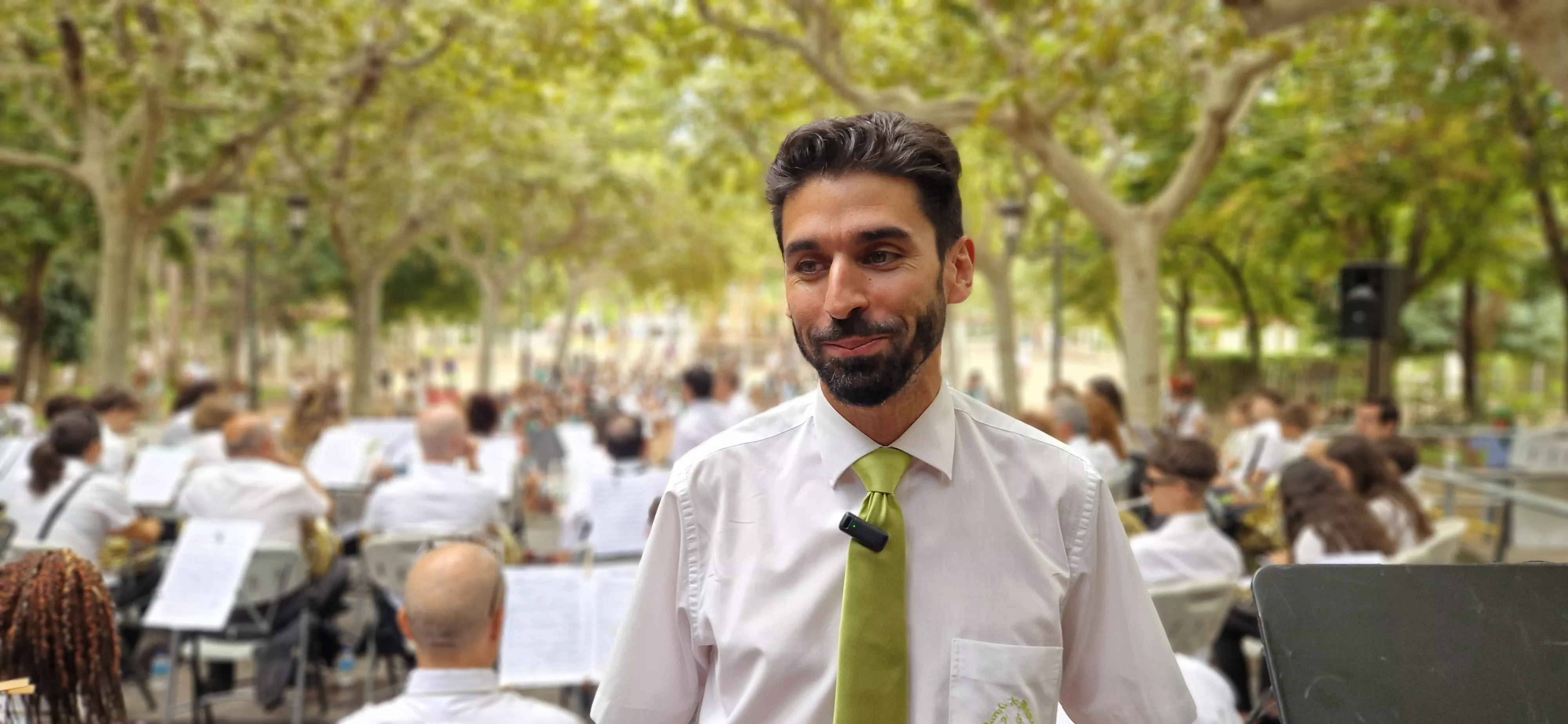 Alejandro Escuer, director de la Banda de Huesca. Foto Myriam Martínez