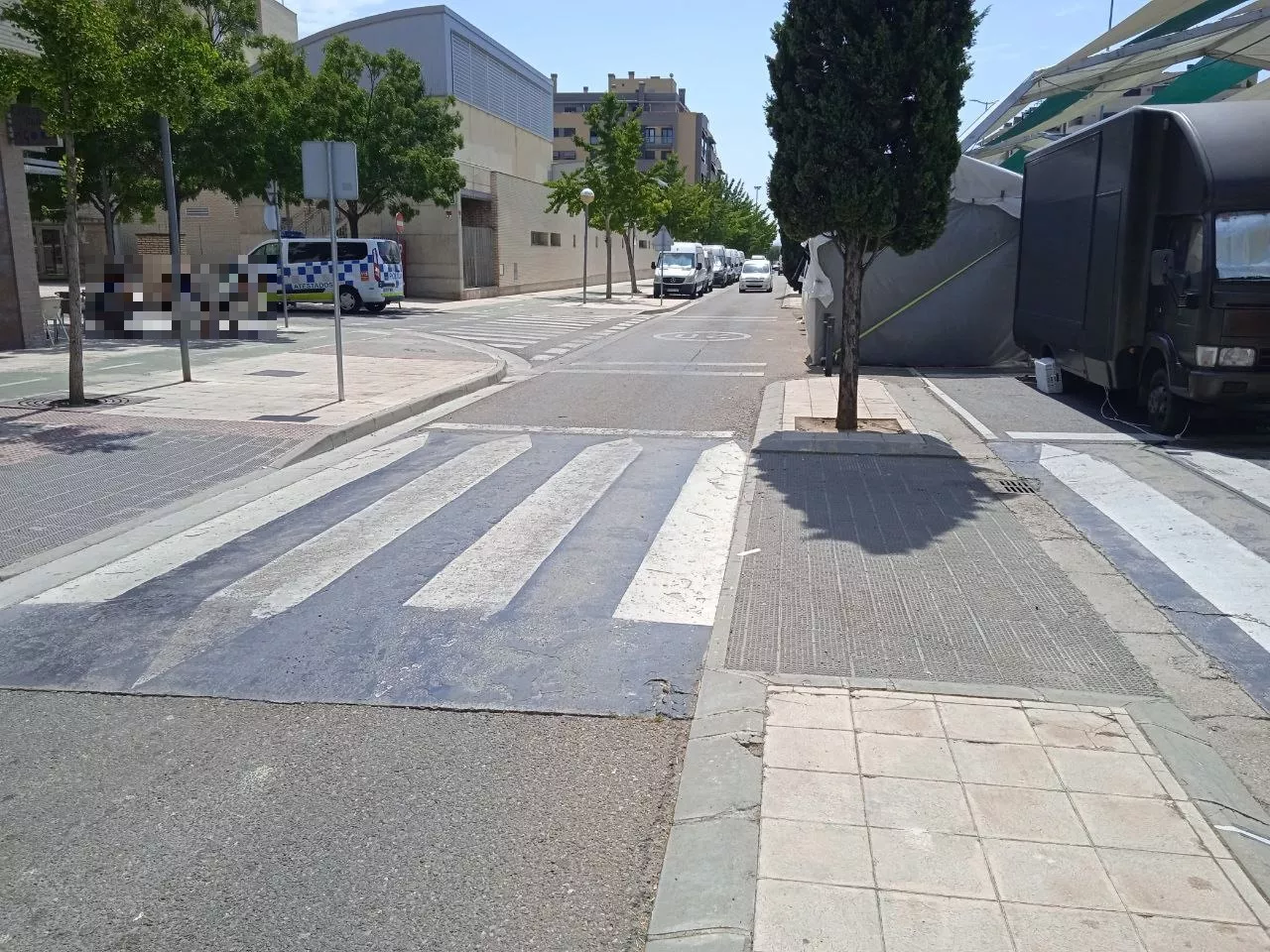 Lugar donde se produjo el atropello en Huesca