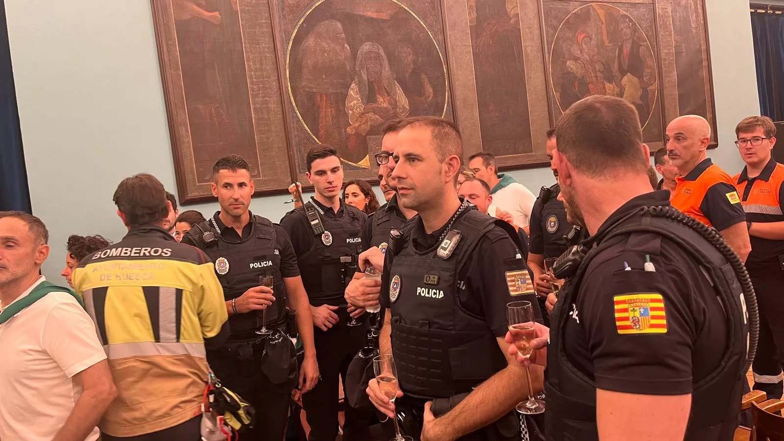 Brindis en el final de las fiestas de San Lorenzo 2024. Foto Mercedes Manterola