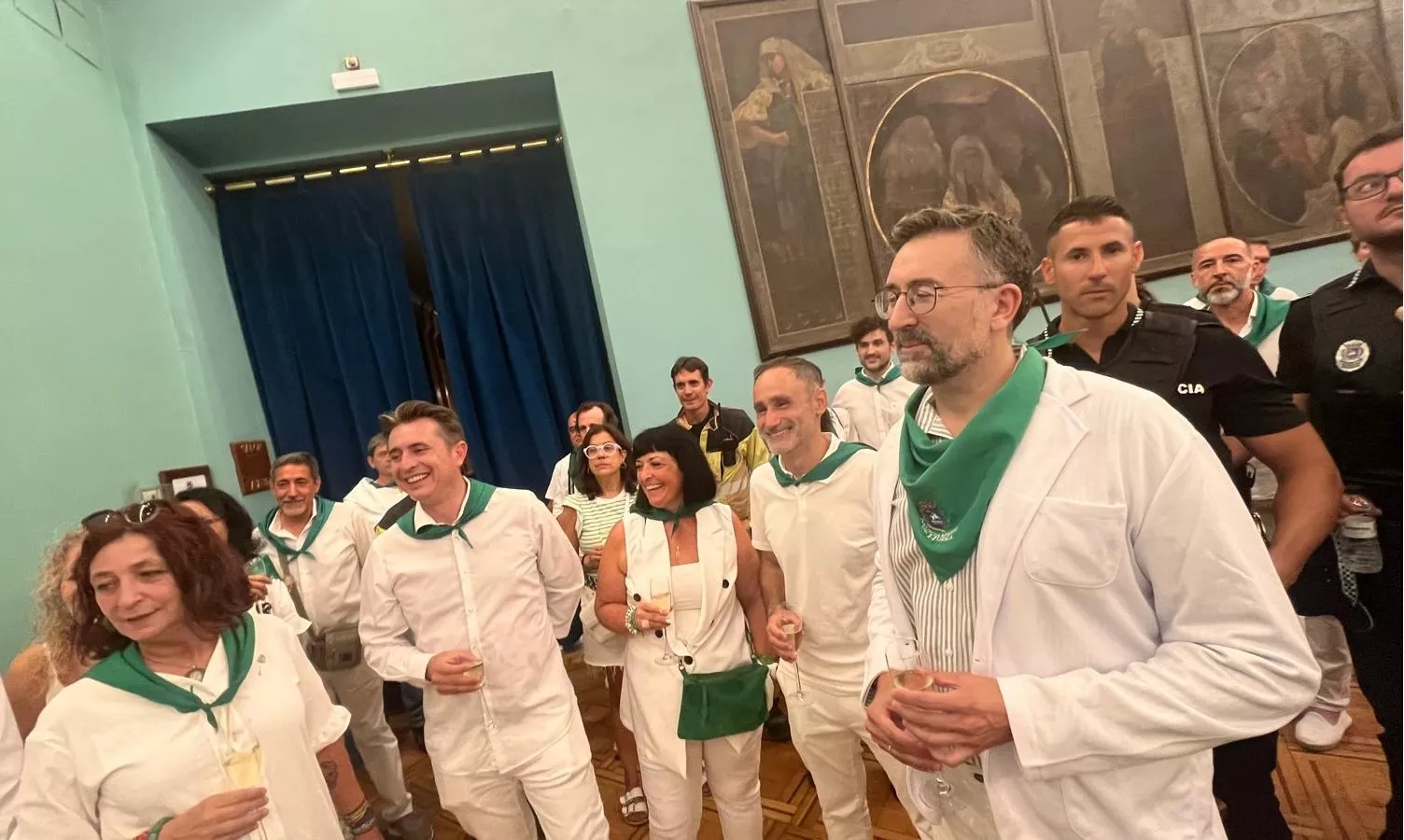 Brindis en el final de las fiestas de San Lorenzo 2024. Foto Mercedes Manterola