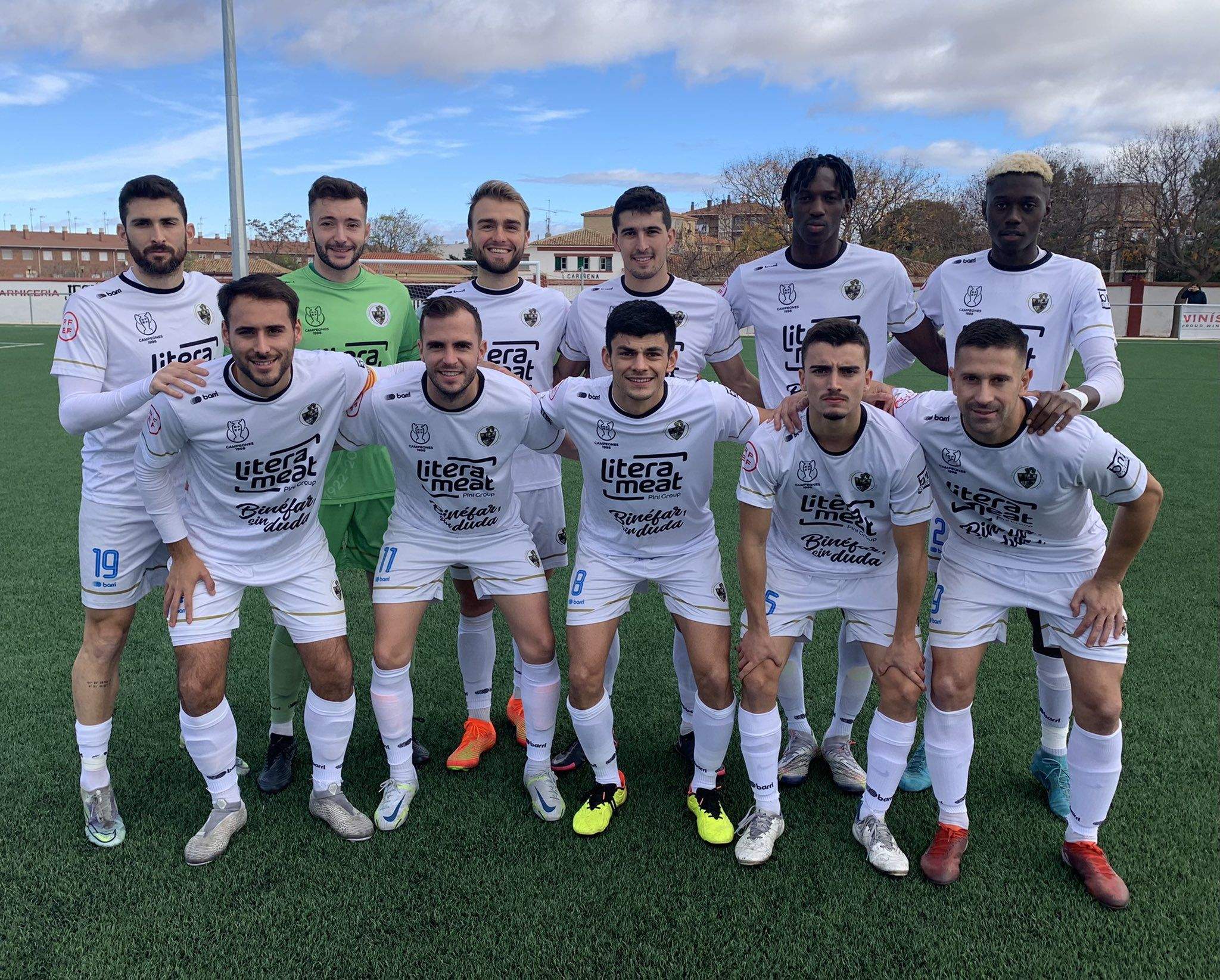Once del Binéfar en su visita a Cariñena. Foto: @cdbinefar
