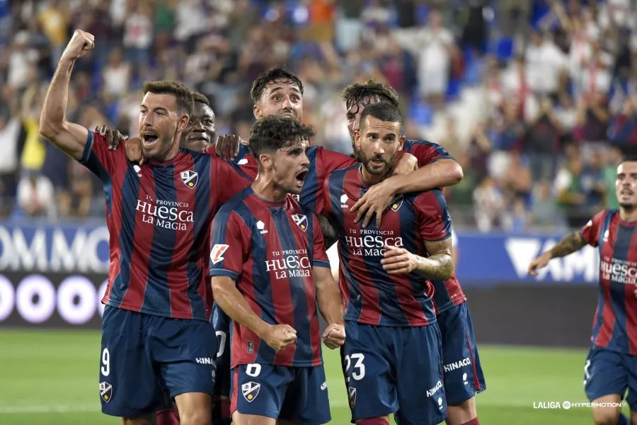 Celebración del 1-0 del Huesca. Foto LaLiga
