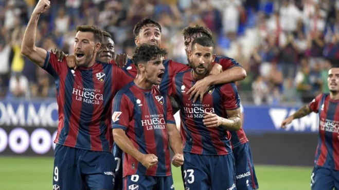 Celebración del 1 0 del Huesca Celebración del 1 0 del Huesca