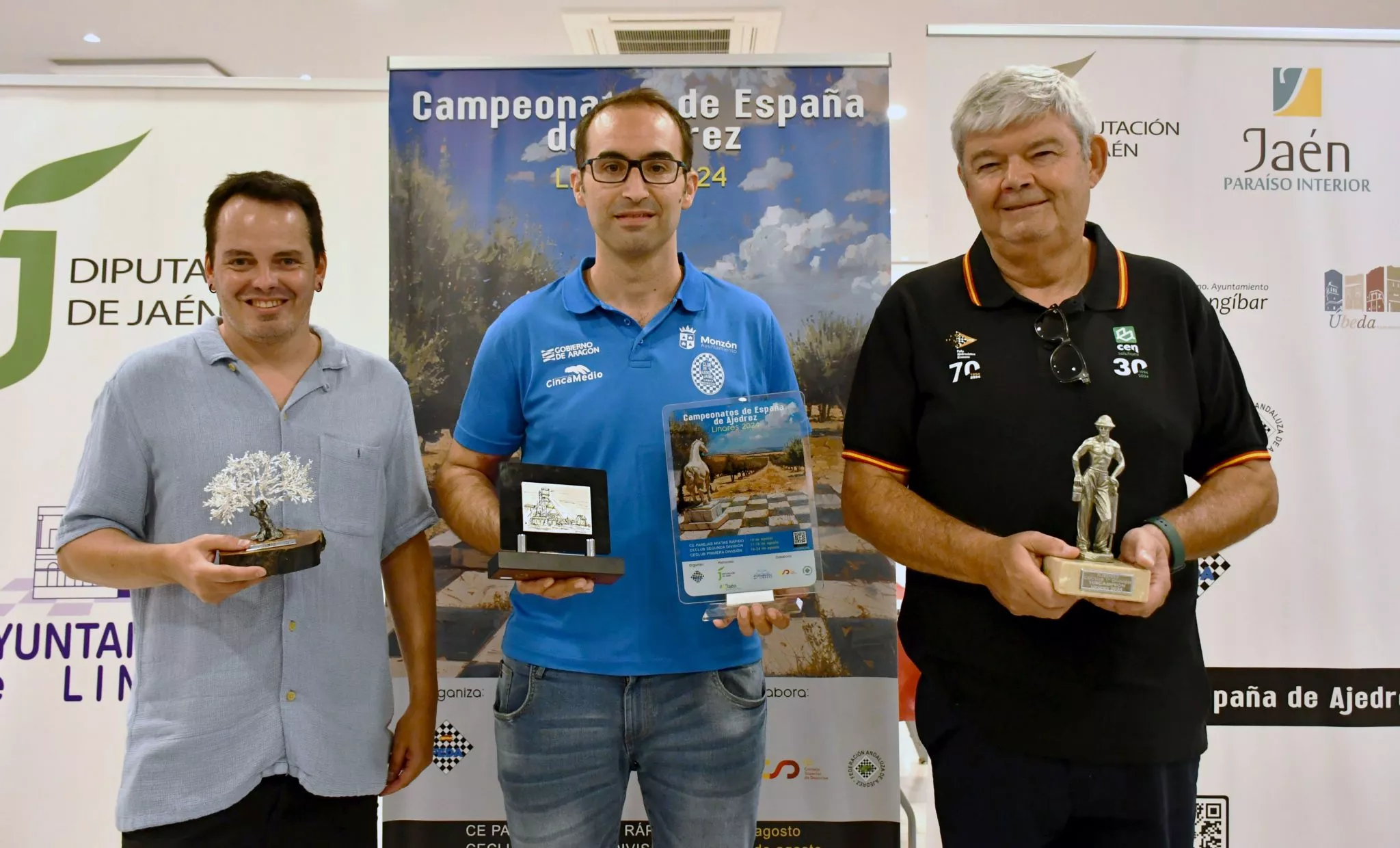 Podio final con el Jaime Casas, en el centro, como campeón de España de Primera División.