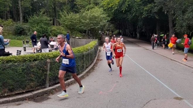 María José Pueyo, durante el Medio Maratón. María José Pueyo, durante el Medio Maratón.