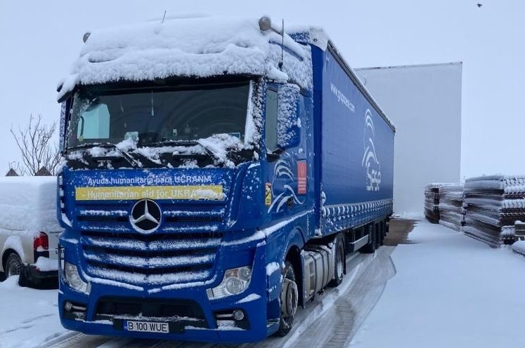 Camión con la comida ya en la frontera de Ucrania Camión con la comida ya en la frontera de Ucrania