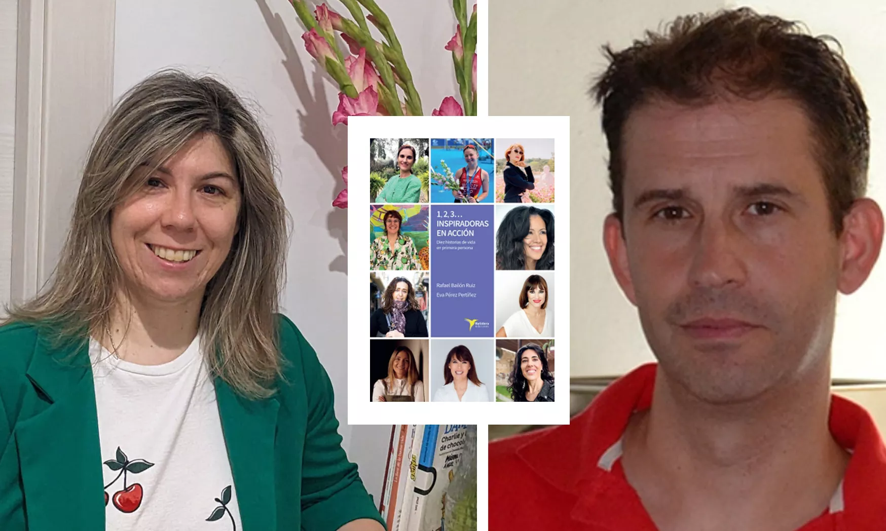 Eva Pérez Pertíñez y Rafael Bailón Ruiz, con el libro 1, 2, 3... inspiradoras en acción. Diez historias de vida en primera persona'.