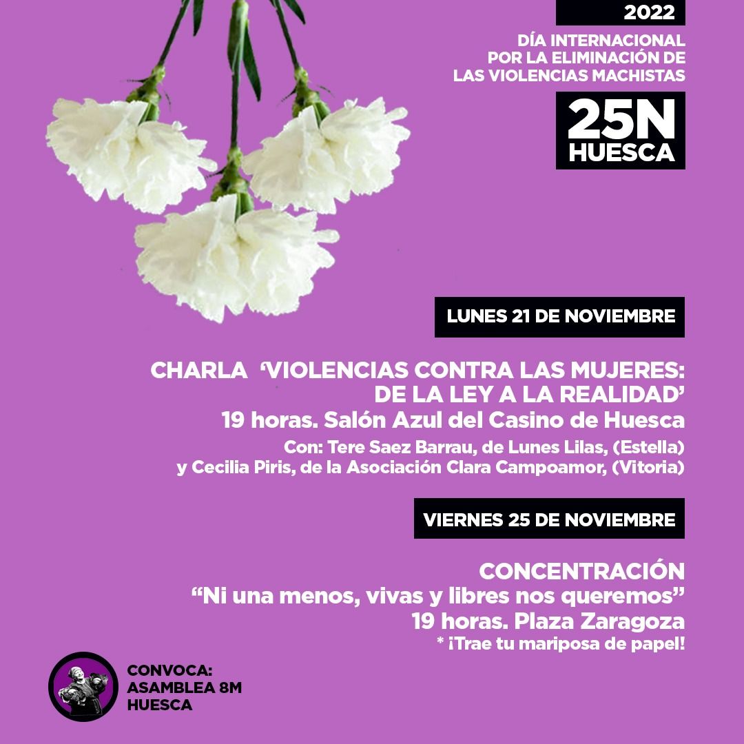 Cartel del colectivo 8M con motivo del Día contra la violencia machista.