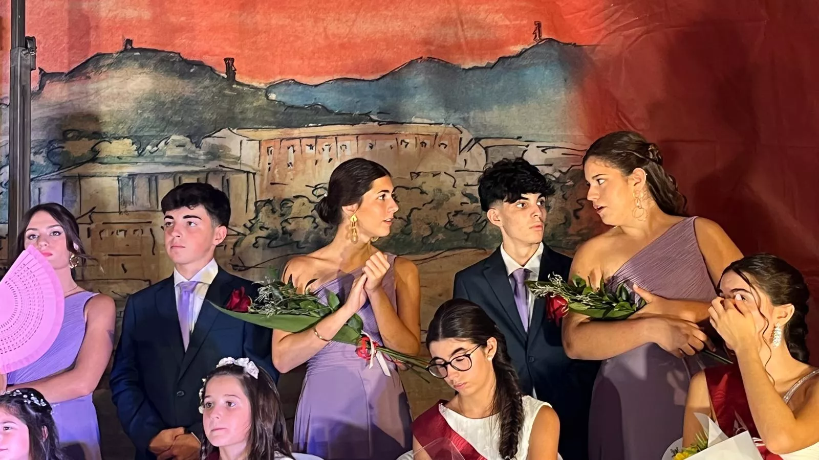 Presentación de las mairalesas y quintos y quintas de Almudévar 2024. Foto Mercedes Manterola