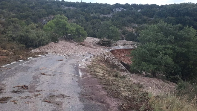 Efectos de las intensas lluvias en la zona de la Sierra de Guara. Efectos de las intensas lluvias en la zona de la Sierra de Guara.