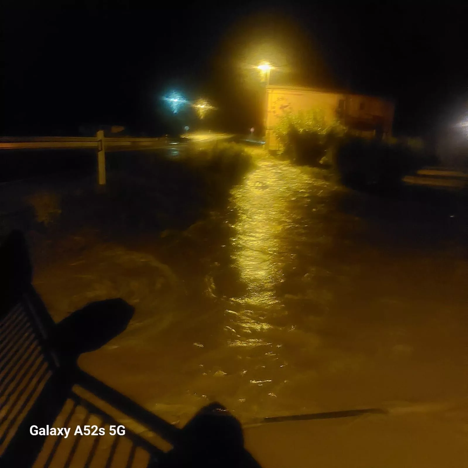 Lascellas, afectada por las lluvias torrenciales.