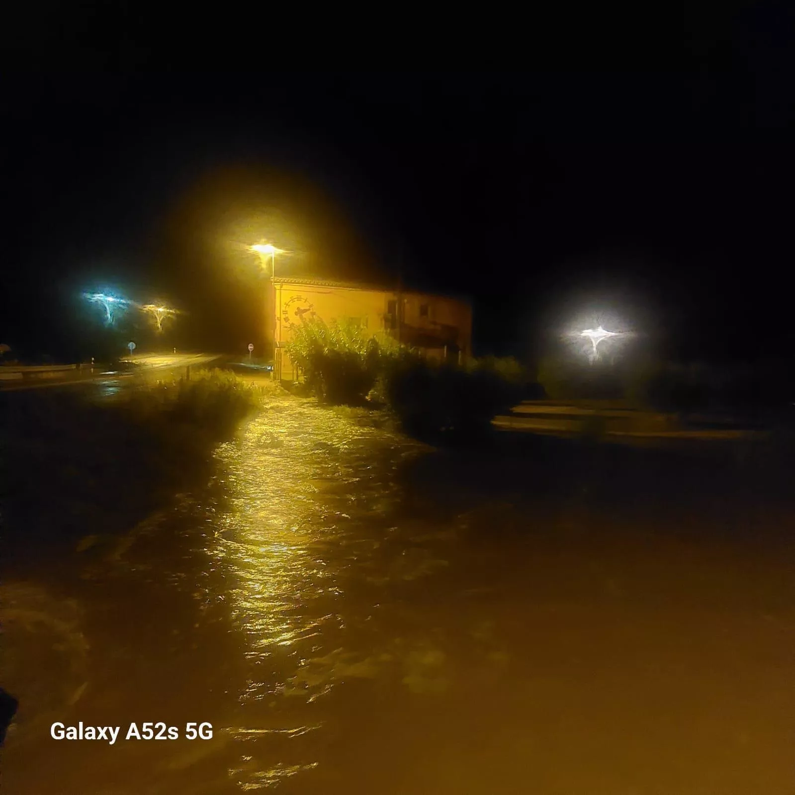 Lascellas, afectada por las lluvias torrenciales.