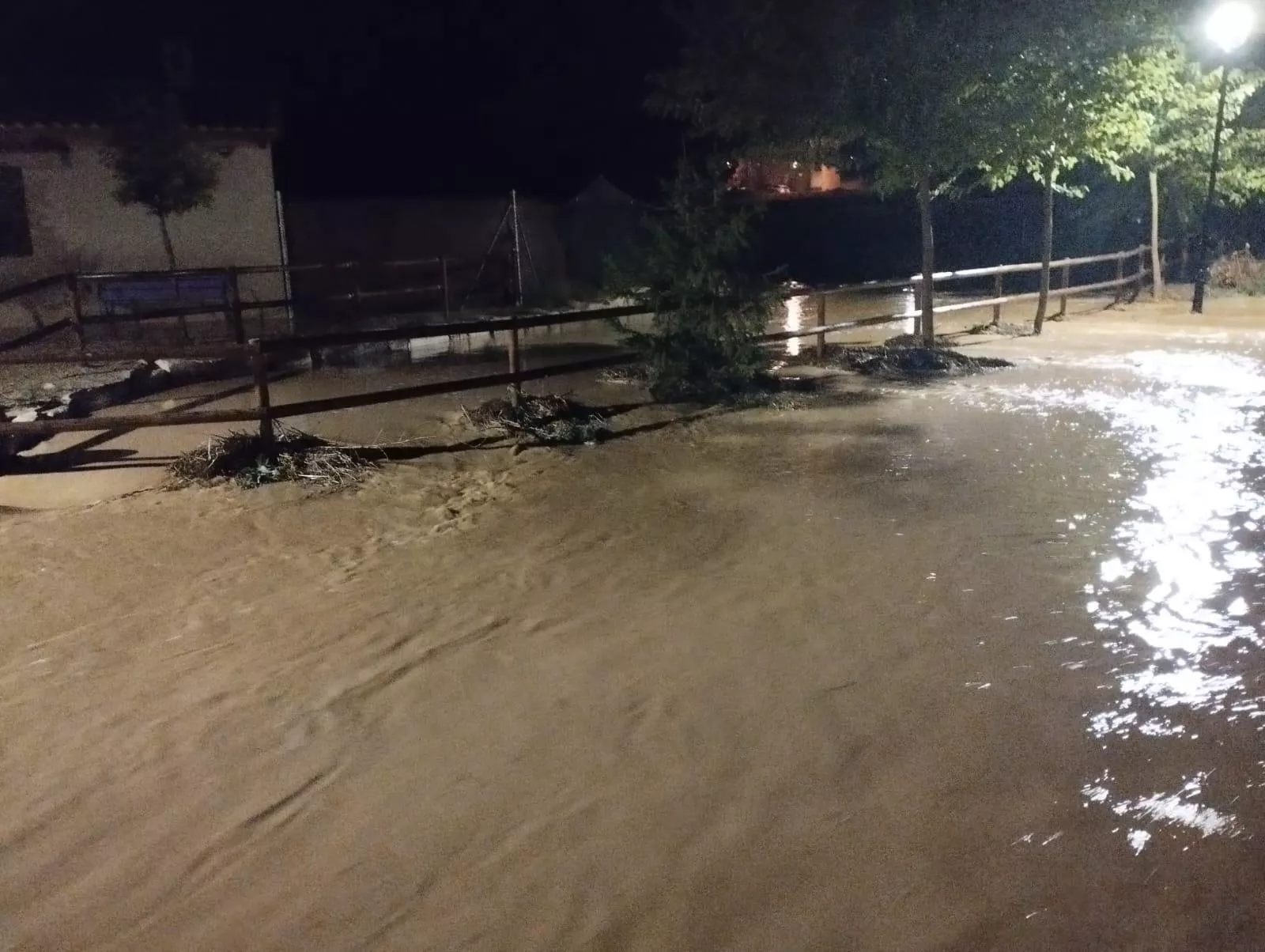 Lascellas, afectada por las lluvias torrenciales.