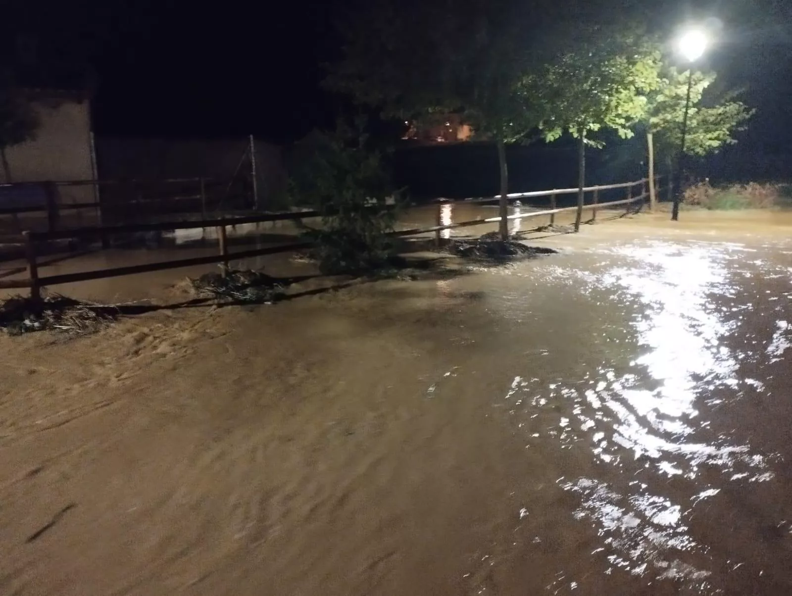 Lascellas, afectada por las lluvias torrenciales.
