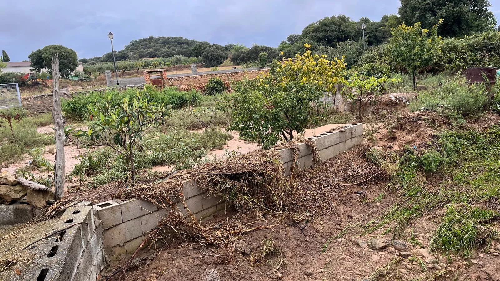 Lascellas tras las fuertes lluvias que han causados serios destrozos. Foto Mercedes Manterola
