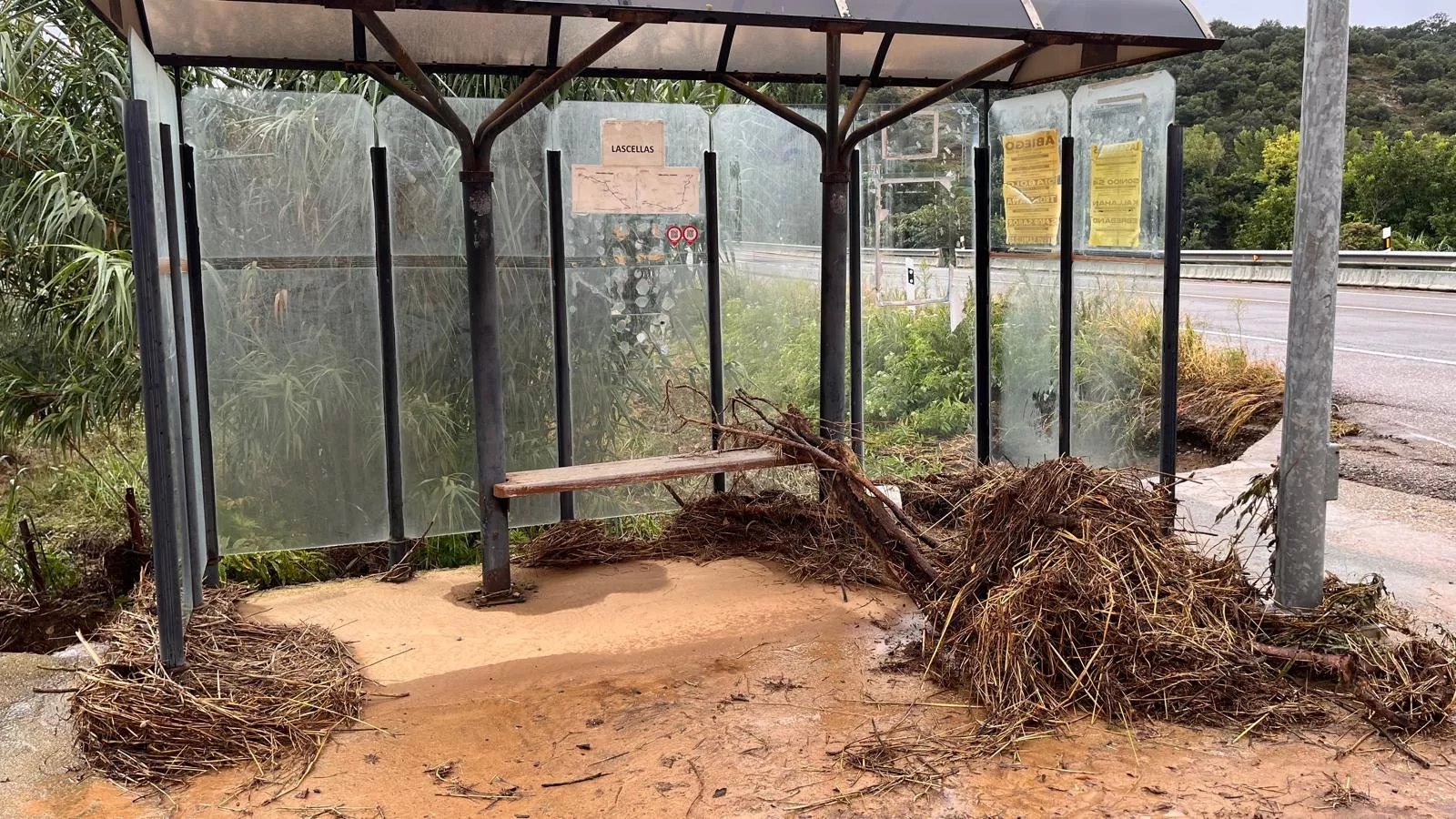 Lascellas tras las fuertes lluvias que han causados serios destrozos. Foto Mercedes Manterola