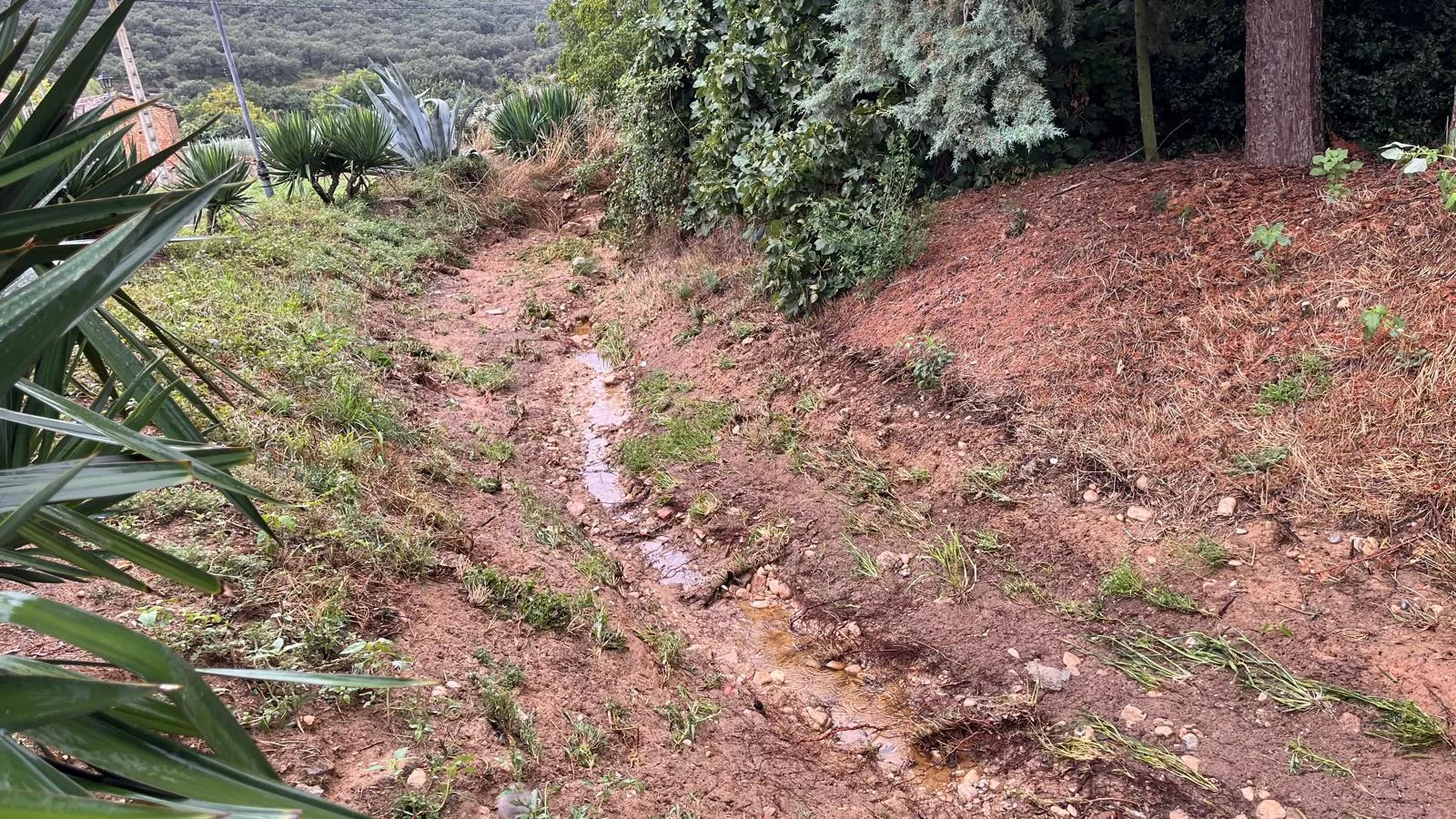 Lascellas tras las fuertes lluvias que han causados serios destrozos. Foto Mercedes Manterola