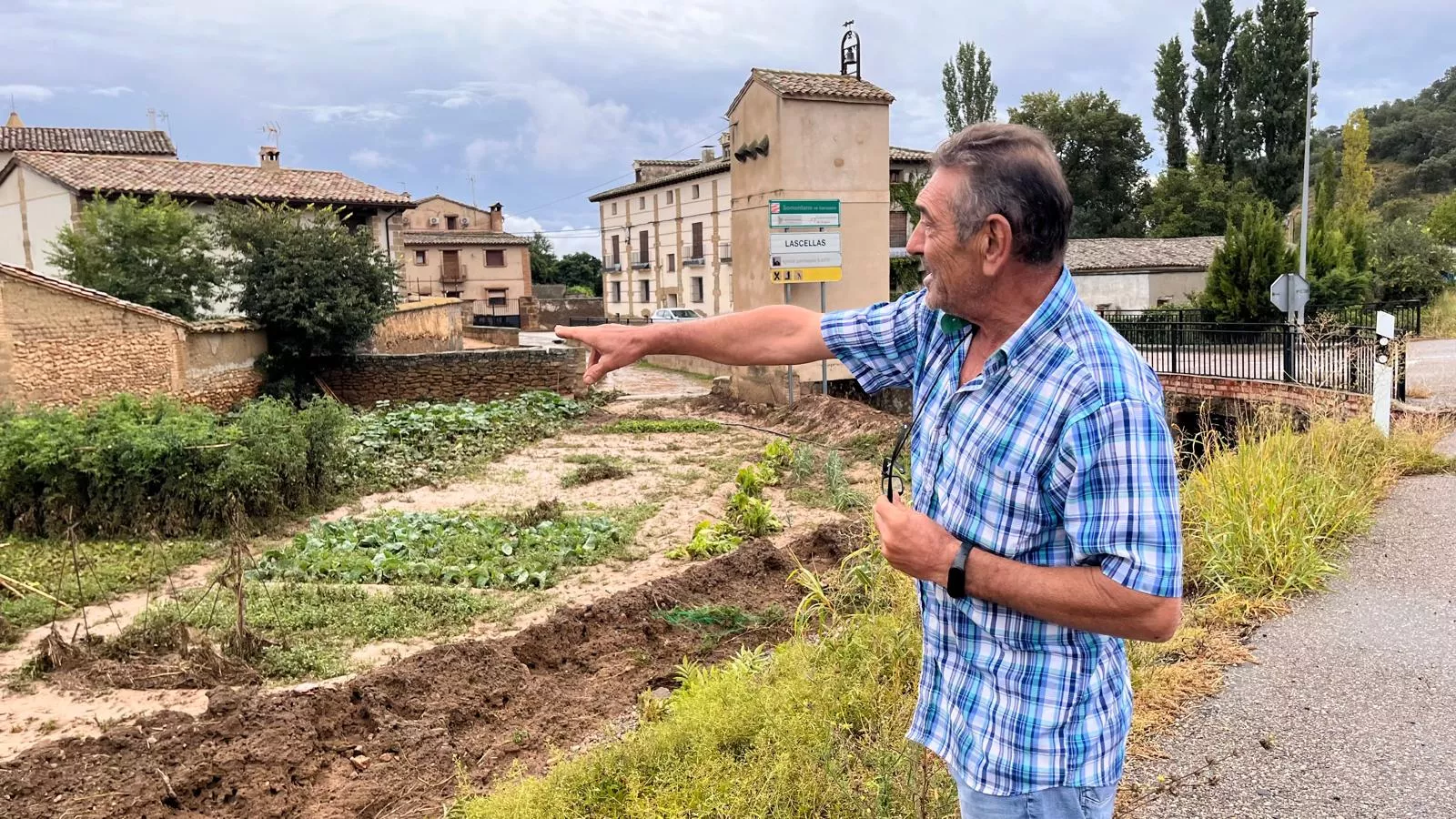 Lascellas tras las fuertes lluvias que han causados serios destrozos. Foto Mercedes Manterola