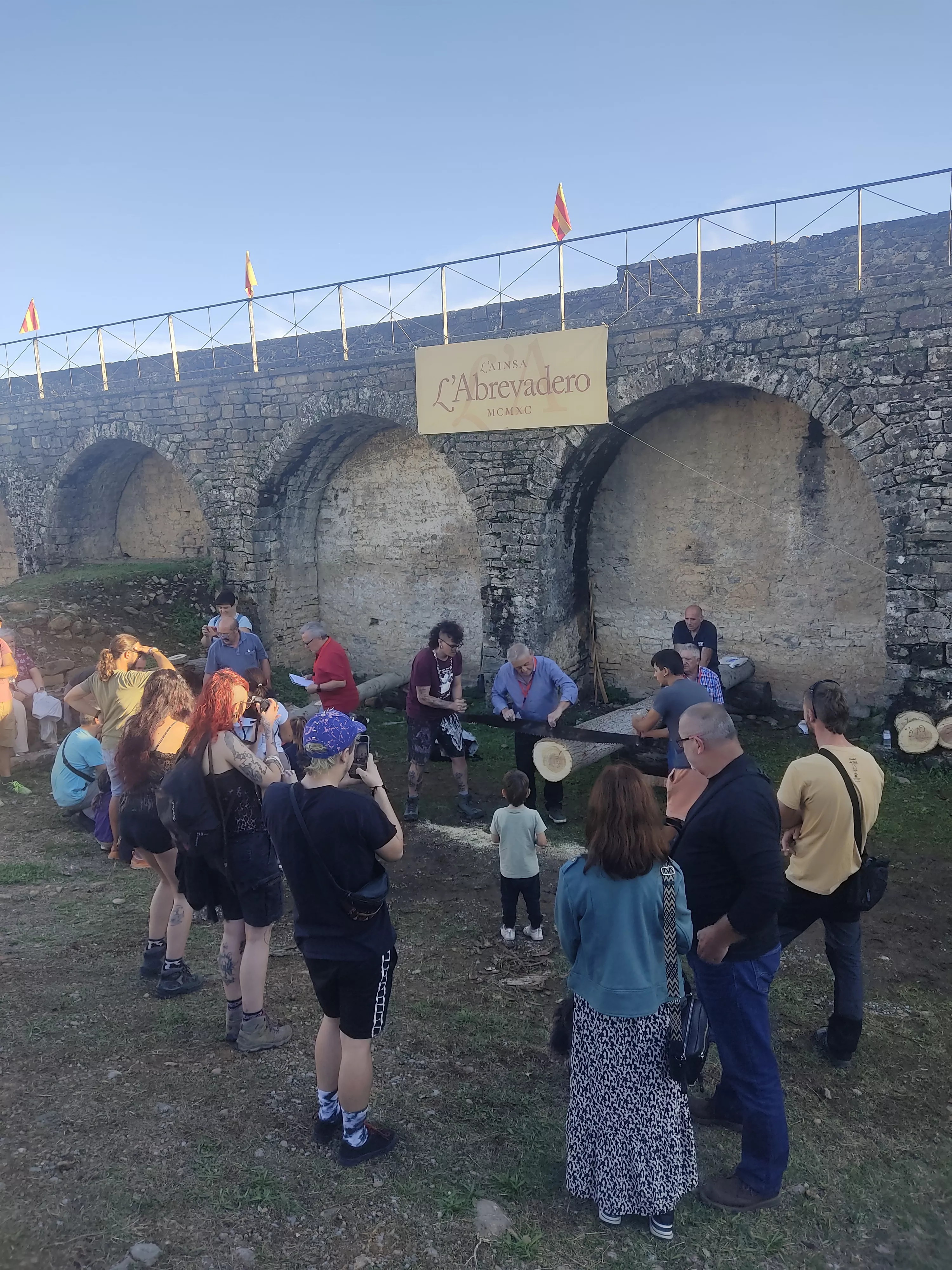 Concurso de aserrado de troncos