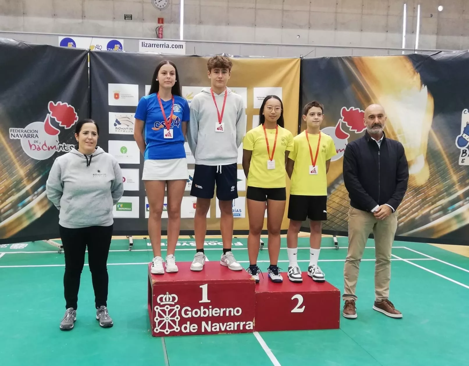Podio dobles mixtos Sub 15 Estella
