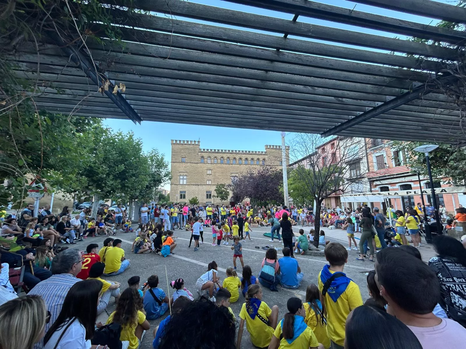 Madero enjabonado, un acto típico de las fiestas de Ayerbe.