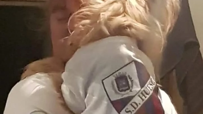 Chus, con su perrita Chus, con su perrita