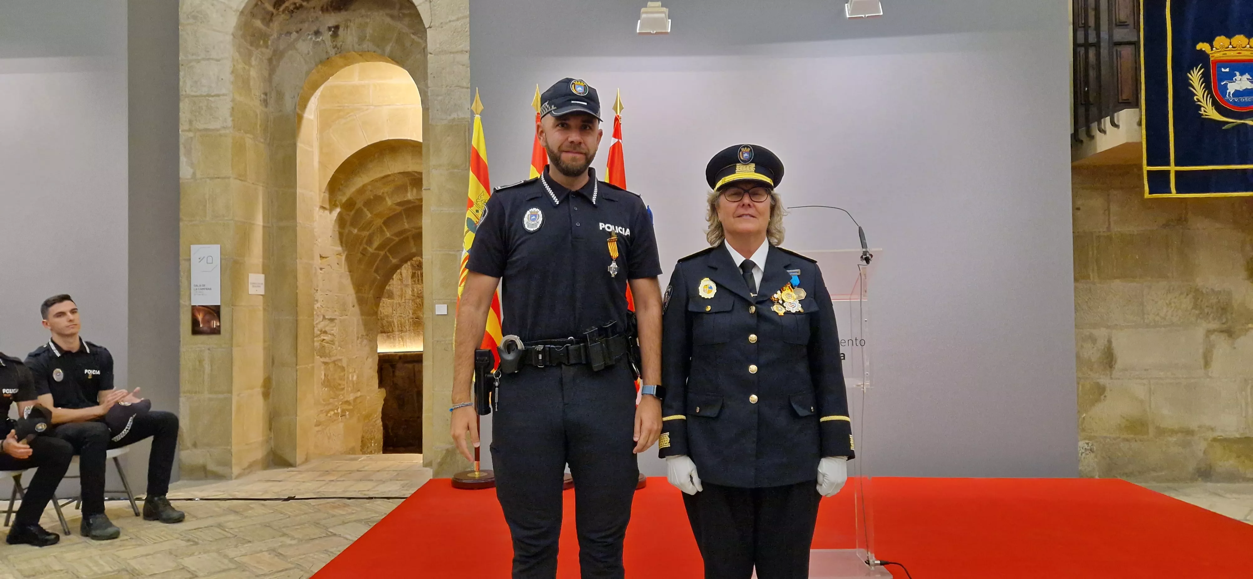 Adrián Marco Oliván y la intendente, Beatriz Rivas. Foto Myriam Martínez 