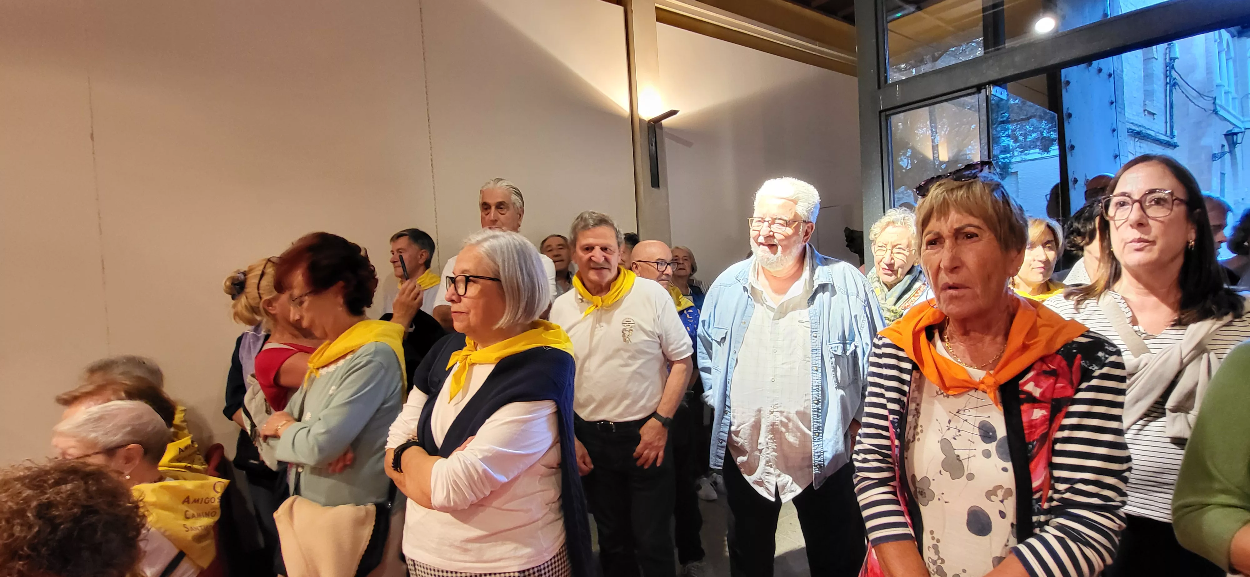 Recepción en el Ayuntamiento de Huesca a los participantes en el XXII Encuentro de Asociaciones del Camino de Santiago. Foto Mercedes Manterola