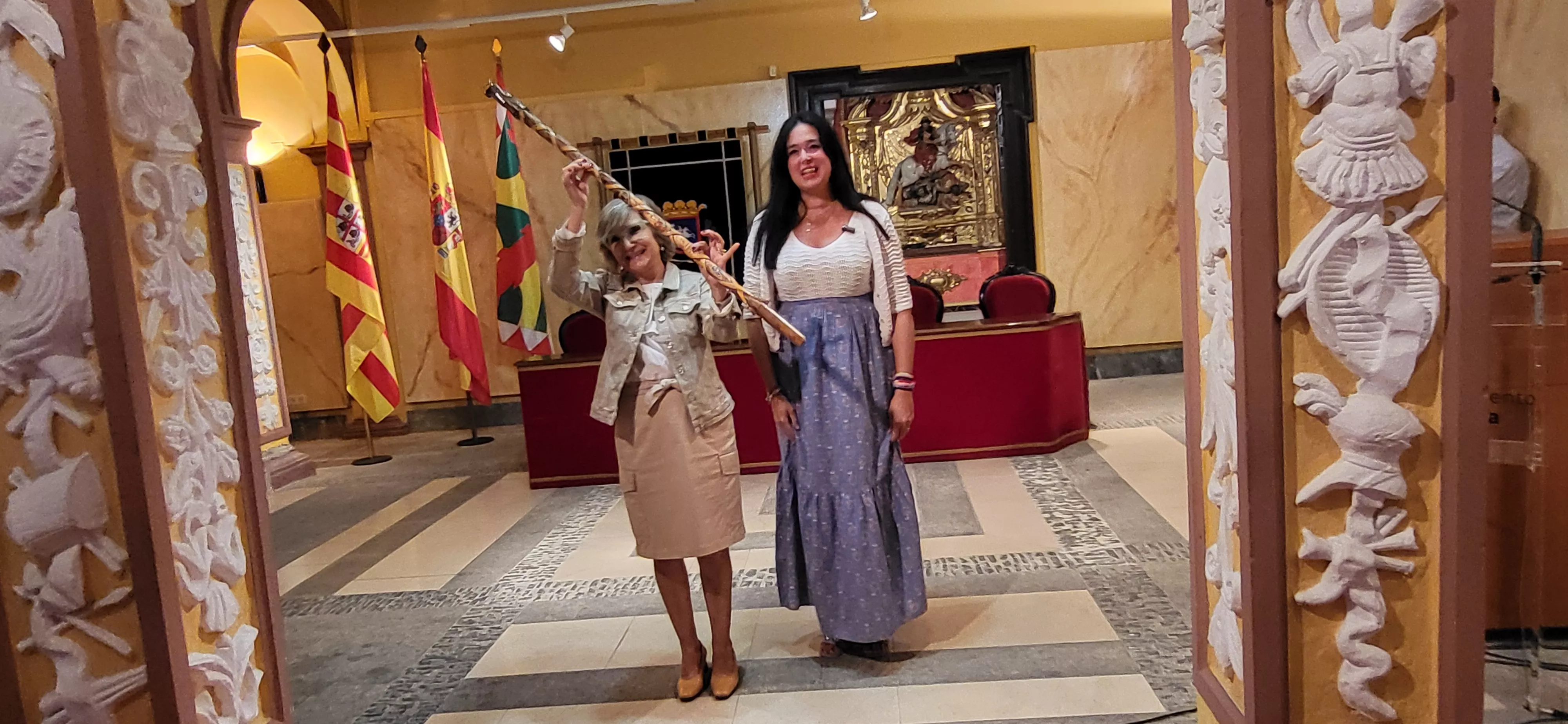 Recepción en el Ayuntamiento de Huesca a los participantes en el XXII Encuentro de Asociaciones del Camino de Santiago. Foto Mercedes Manterola