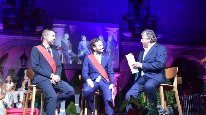 Sánchez y Claver durante la entrevista. Sánchez y Claver durante la entrevista.