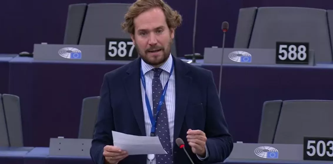 Borja Giménez Larraz en el Pleno del Parlamento Europeo.