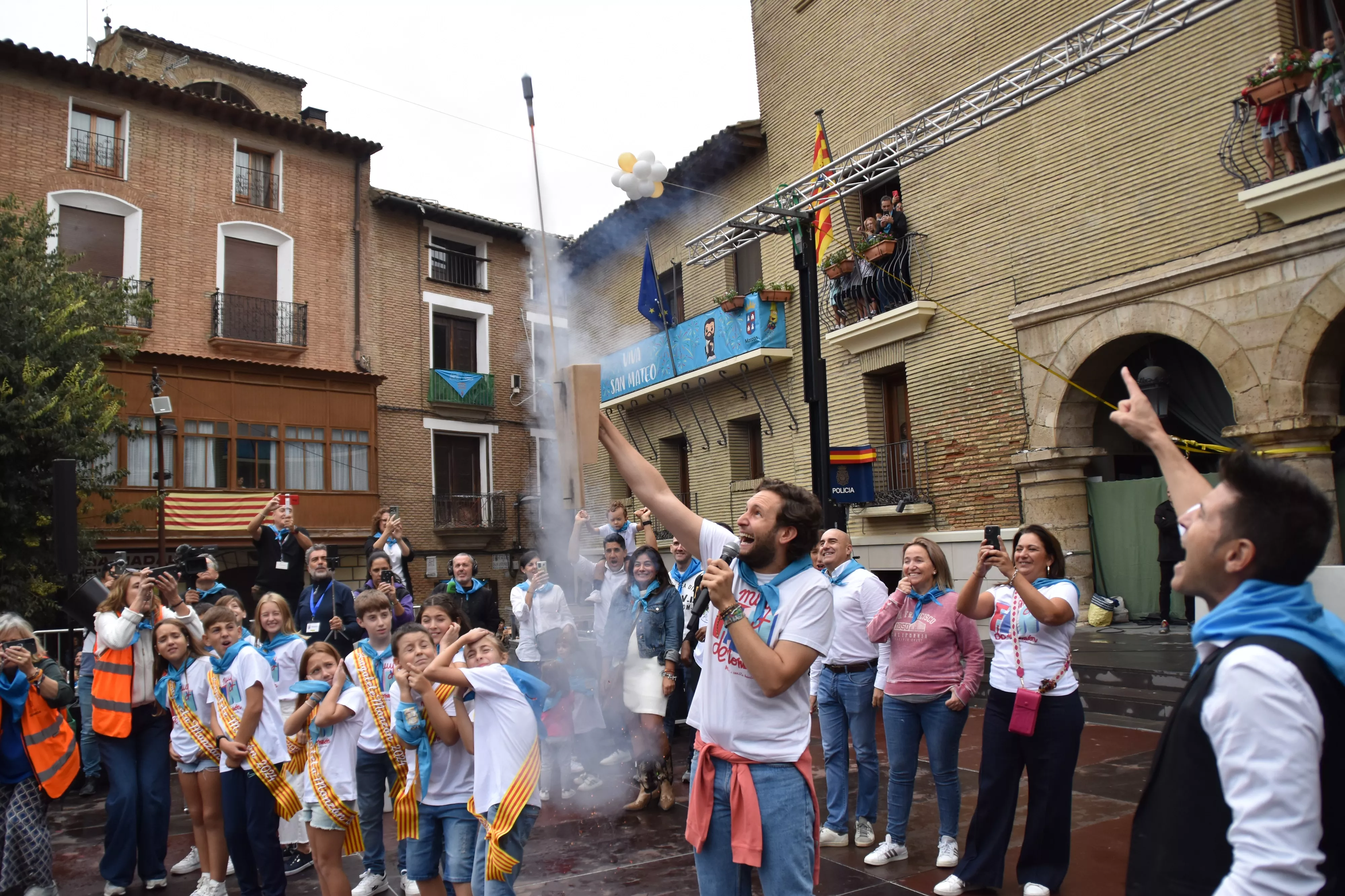 Codetazo infantil con el que Monzón ha iniciado las fiestas de San Mateo 2024. 